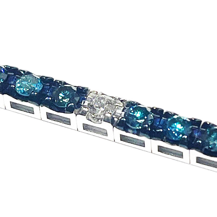 Sidalo armbånd Tennis Gold White 18kt Blue Diamonds M 5188-10-1-BB