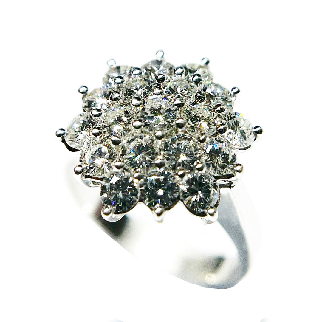 Head ring flower 18kt white gold diamonds 0397A