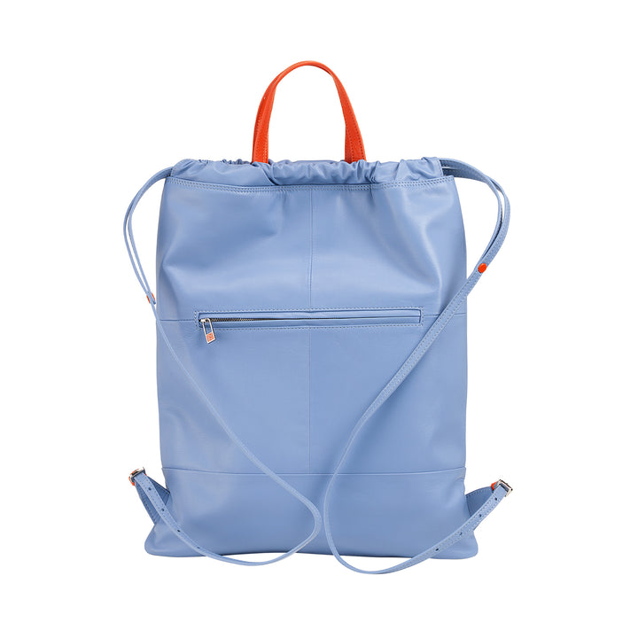 DuDu bag in Sacca in leather for fashion sports bag bag bag with coulisse and thin leather shoulder straps