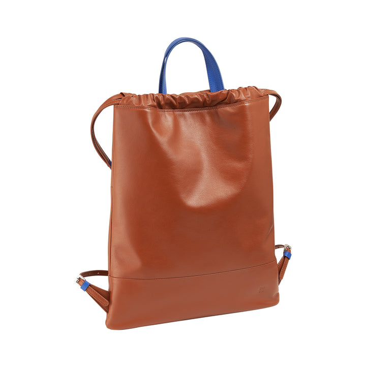 DuDu bag in Sacca in leather for fashion sports bag bag bag with coulisse and thin leather shoulder straps