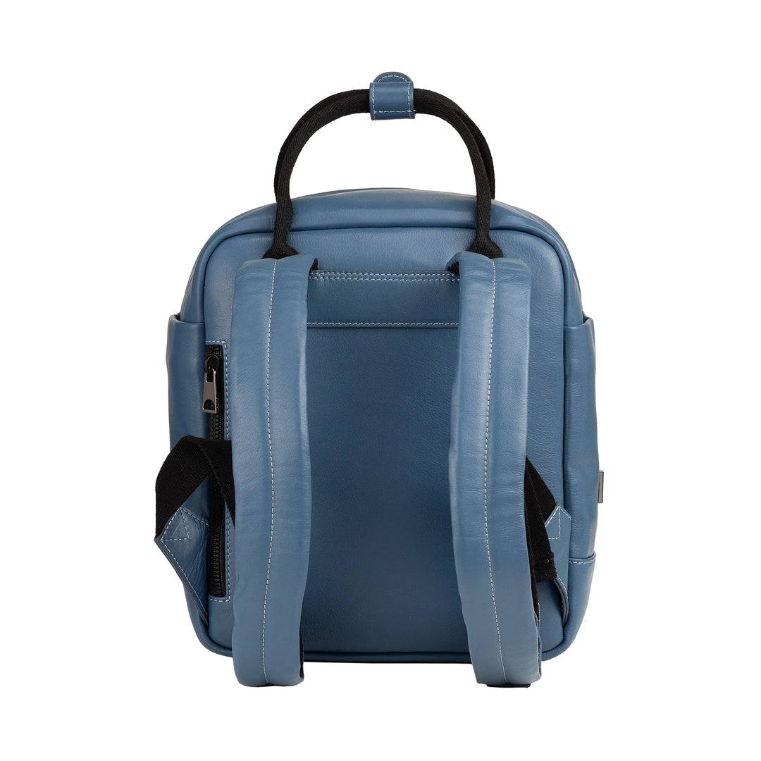 DUDU Lederrucksack für Damen und Herren – Eleganter und kompakter Unisex-Freizeitrucksack, 6,5 Liter, mit Vordertasche und Tablet-Fach, perfekt für Arbeit, Reisen und Freizeit