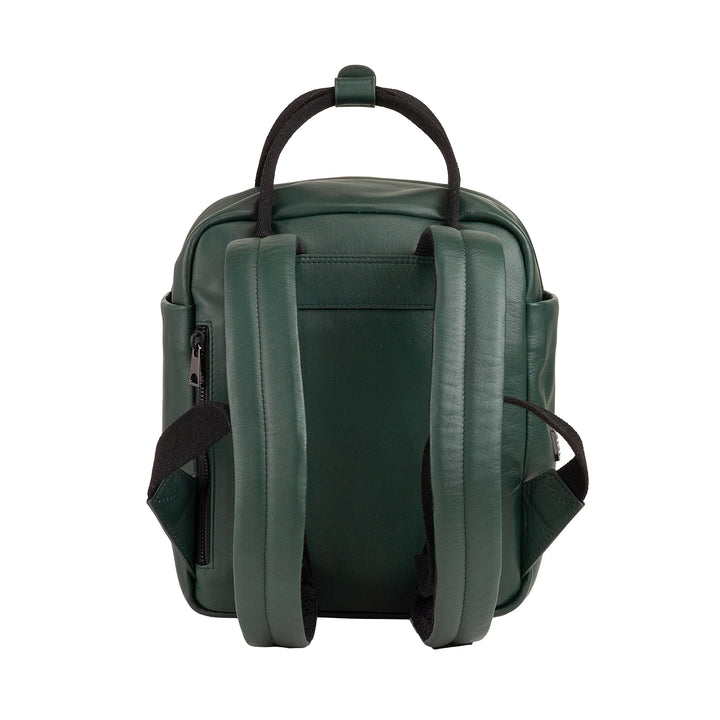 DUDU læderrygsæk til mænd og kvinder - Elegant og kompakt unisex afslappet rygsæk, 6,5 liter, med frontlomme og tabletrum, perfekt til arbejde, rejser og fritid