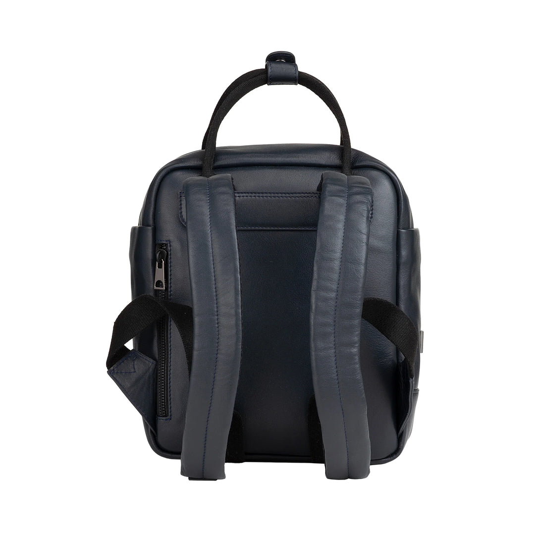 DUDU Lederrucksack für Damen und Herren – Eleganter und kompakter Unisex-Freizeitrucksack, 6,5 Liter, mit Vordertasche und Tablet-Fach, perfekt für Arbeit, Reisen und Freizeit