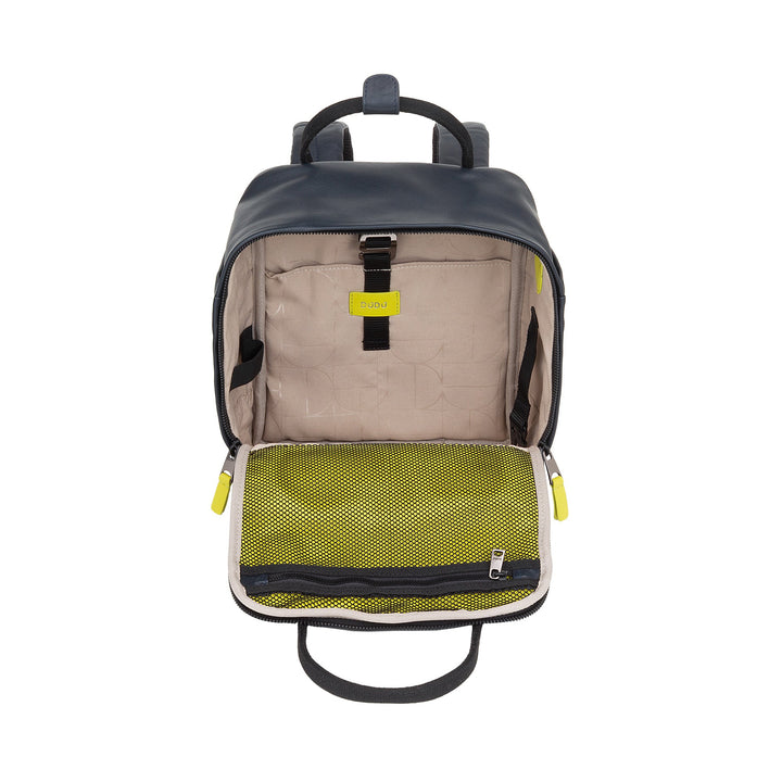 DUDU Lederrucksack für Damen und Herren – Eleganter und kompakter Unisex-Freizeitrucksack, 6,5 Liter, mit Vordertasche und Tablet-Fach, perfekt für Arbeit, Reisen und Freizeit