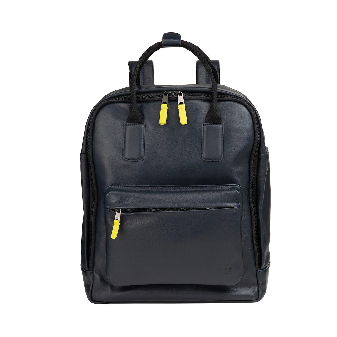 DUDU Lederrucksack für Damen und Herren – Eleganter und geräumiger Unisex-Freizeitrucksack, 19 Liter, mit Vordertasche und Tablet-Fach, perfekt für Arbeit, Reisen und Freizeit
