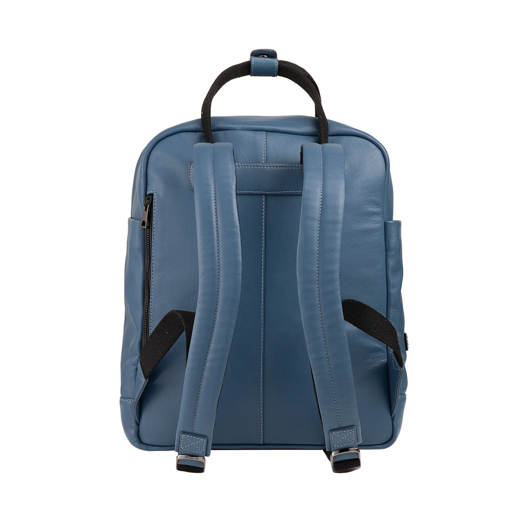 DUDU Lederrucksack für Damen und Herren – Eleganter und geräumiger Unisex-Freizeitrucksack, 19 Liter, mit Vordertasche und Tablet-Fach, perfekt für Arbeit, Reisen und Freizeit