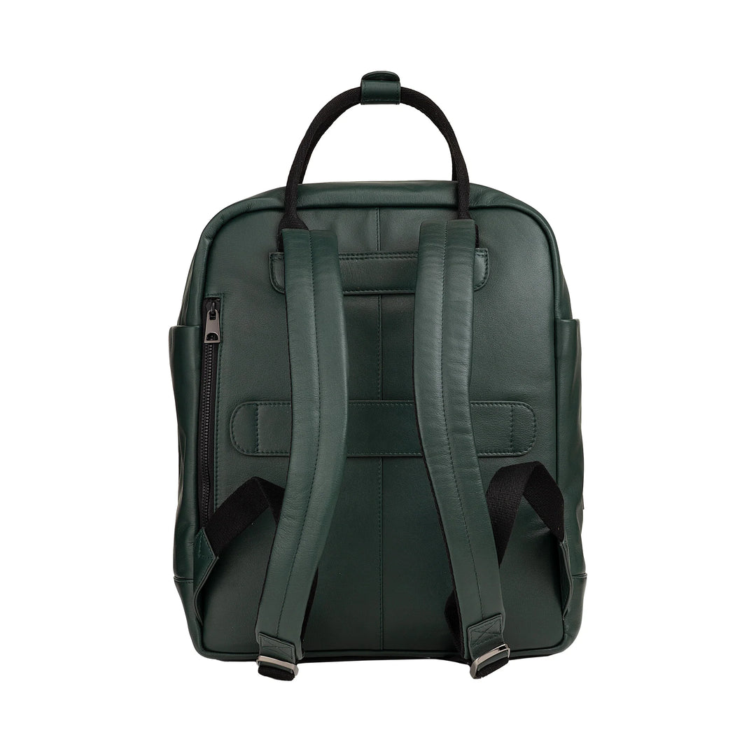 DUDU Lederrucksack für Damen und Herren – Eleganter und geräumiger Unisex-Freizeitrucksack, 19 Liter, mit Vordertasche und Tablet-Fach, perfekt für Arbeit, Reisen und Freizeit