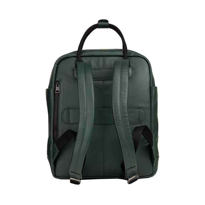 DUDU Lederrucksack für Damen und Herren – Eleganter und geräumiger Unisex-Freizeitrucksack, 19 Liter, mit Vordertasche und Tablet-Fach, perfekt für Arbeit, Reisen und Freizeit
