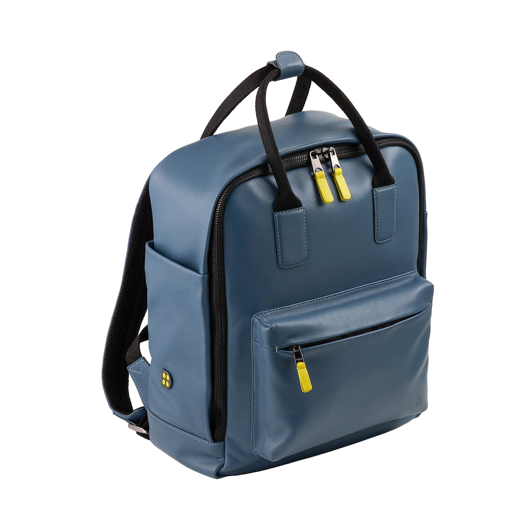 DUDU Lederrucksack für Damen und Herren – Eleganter und geräumiger Unisex-Freizeitrucksack, 19 Liter, mit Vordertasche und Tablet-Fach, perfekt für Arbeit, Reisen und Freizeit