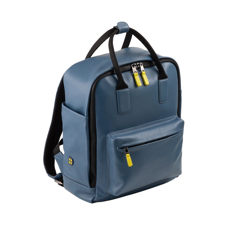 DUDU Lederrucksack für Damen und Herren – Eleganter und geräumiger Unisex-Freizeitrucksack, 19 Liter, mit Vordertasche und Tablet-Fach, perfekt für Arbeit, Reisen und Freizeit