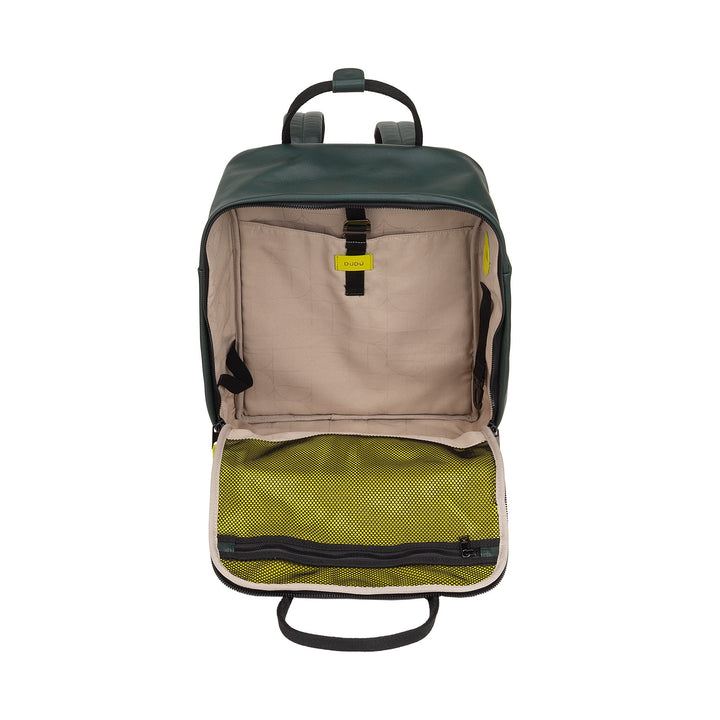 DUDU Lederrucksack für Damen und Herren – Eleganter und geräumiger Unisex-Freizeitrucksack, 19 Liter, mit Vordertasche und Tablet-Fach, perfekt für Arbeit, Reisen und Freizeit