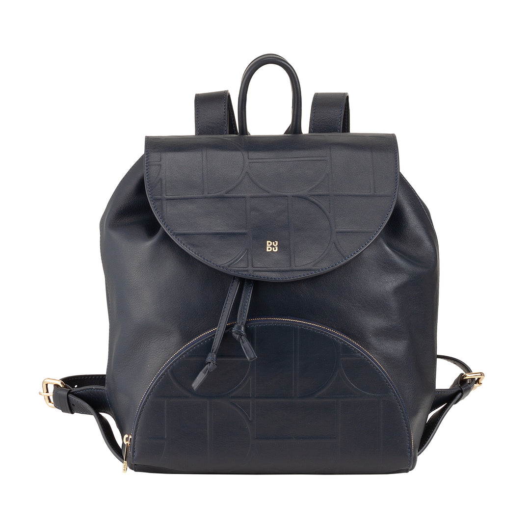 Dudu Woman Backpack in Soft Leather With Coulisse - Elegant, spacious and adjustable backpack for daily use