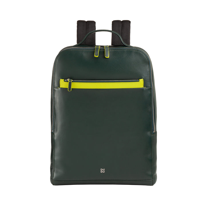 DUDU Men's backpack portable pc door and leather tablet, double zip anti -theft backpack, travel backpack with trolley attack