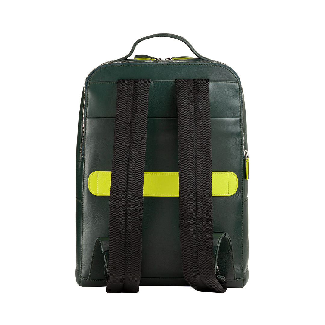 DUDU Men's backpack portable pc door and leather tablet, double zip anti -theft backpack, travel backpack with trolley attack