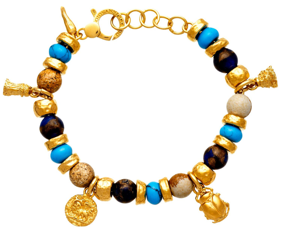 Giovanni Raspini Tuareg Bracelet 925 Silver Finish Yellow Gold 11374