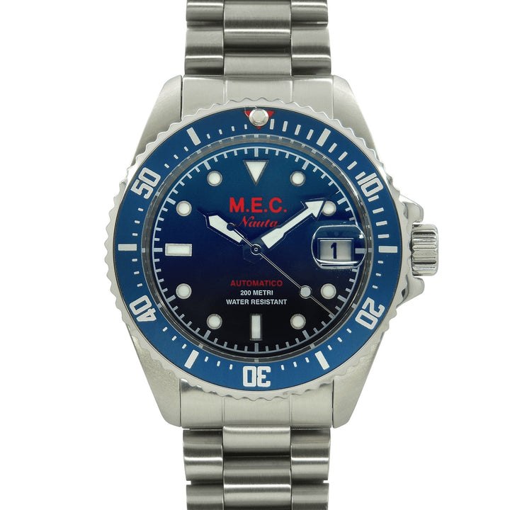 M.E.C. Nauta BL 40mm Watch Automatisk blå stål Nauta BL (21)