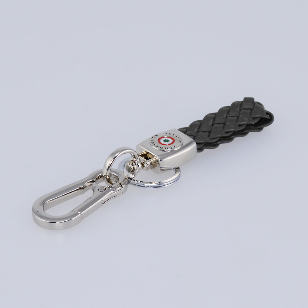 Air Force Military Leather Keychain med AM164-Ne Carabiner