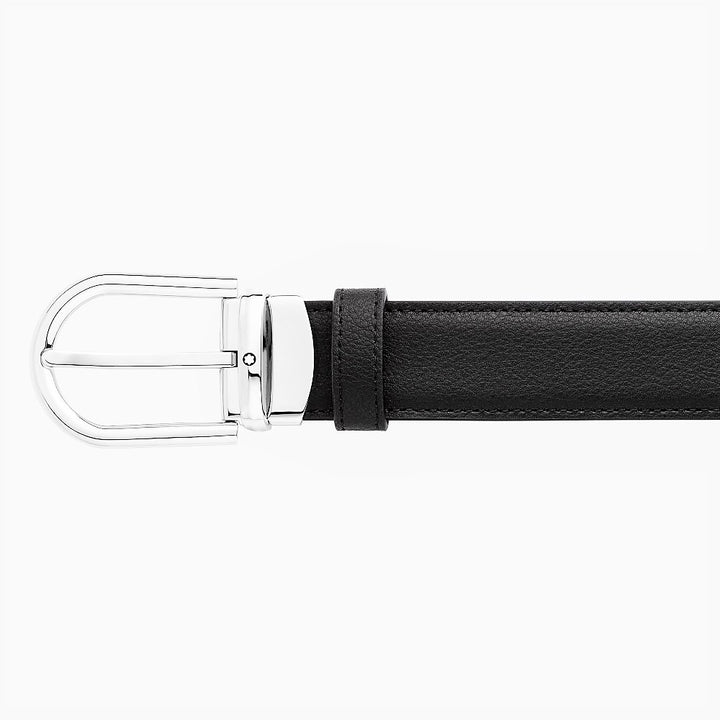 Montblanc cintura 30mm fibbia Cintura con fibbia ad ardiglione a ferro di cavallo finitura palladio lucido reversibile - Capodagli 1937