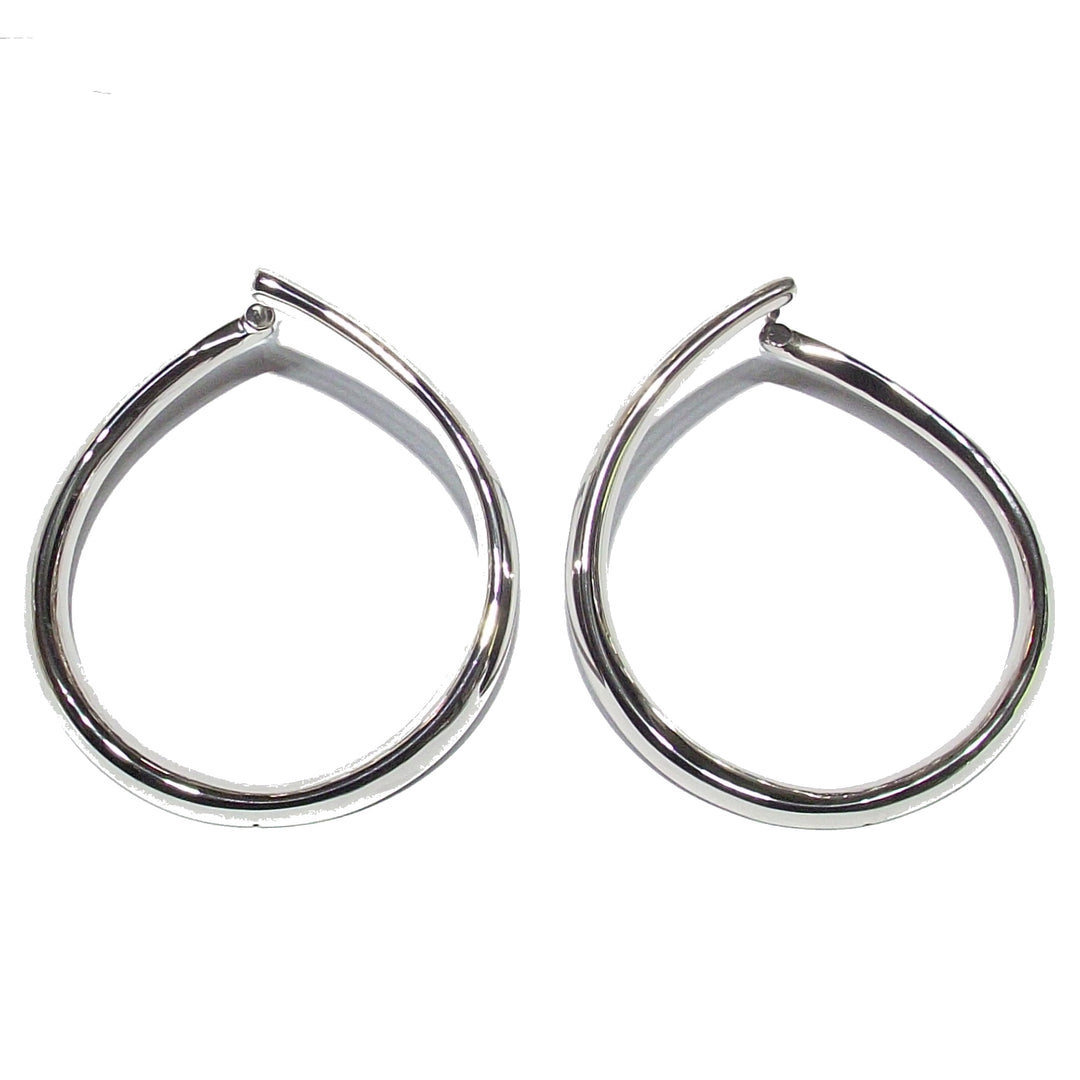 Capodagli øreringe med en cirkel goccia grande sølv 925 cpd-time-arg-0001-bl