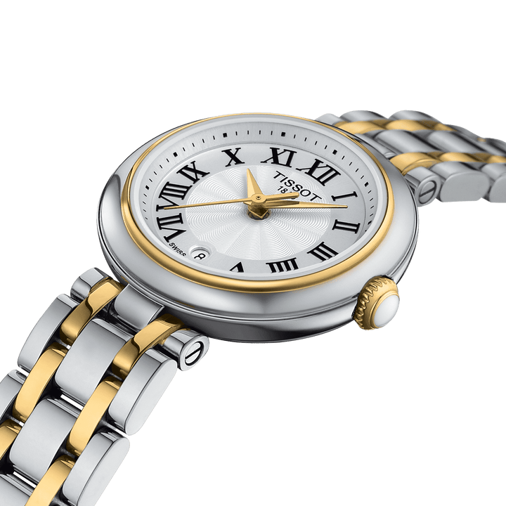 Tissot Smuk Watch Small Lady 26mm White Quartz Steel Pvd Finishes Yellow Gold T126.010.22.013.00