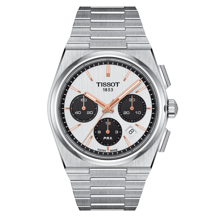 Tisssot watch Prx automatic Chronograph 42mm white automatic steel T137.427.111.011.00