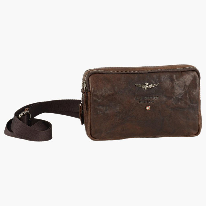 Aeronautica Militare Small Vintage leather shoulder bag AM309-MO - Capodagli 1937