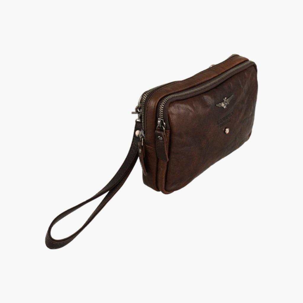 Aeronautica Militare Small Vintage leather shoulder bag AM309-MO - Capodagli 1937