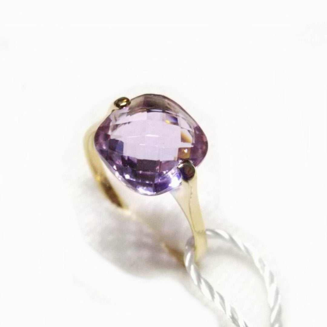 Anello tipo nudo oro 9kt quarzo idrotermale color Ametista 06 - Gioielleria Capodagli