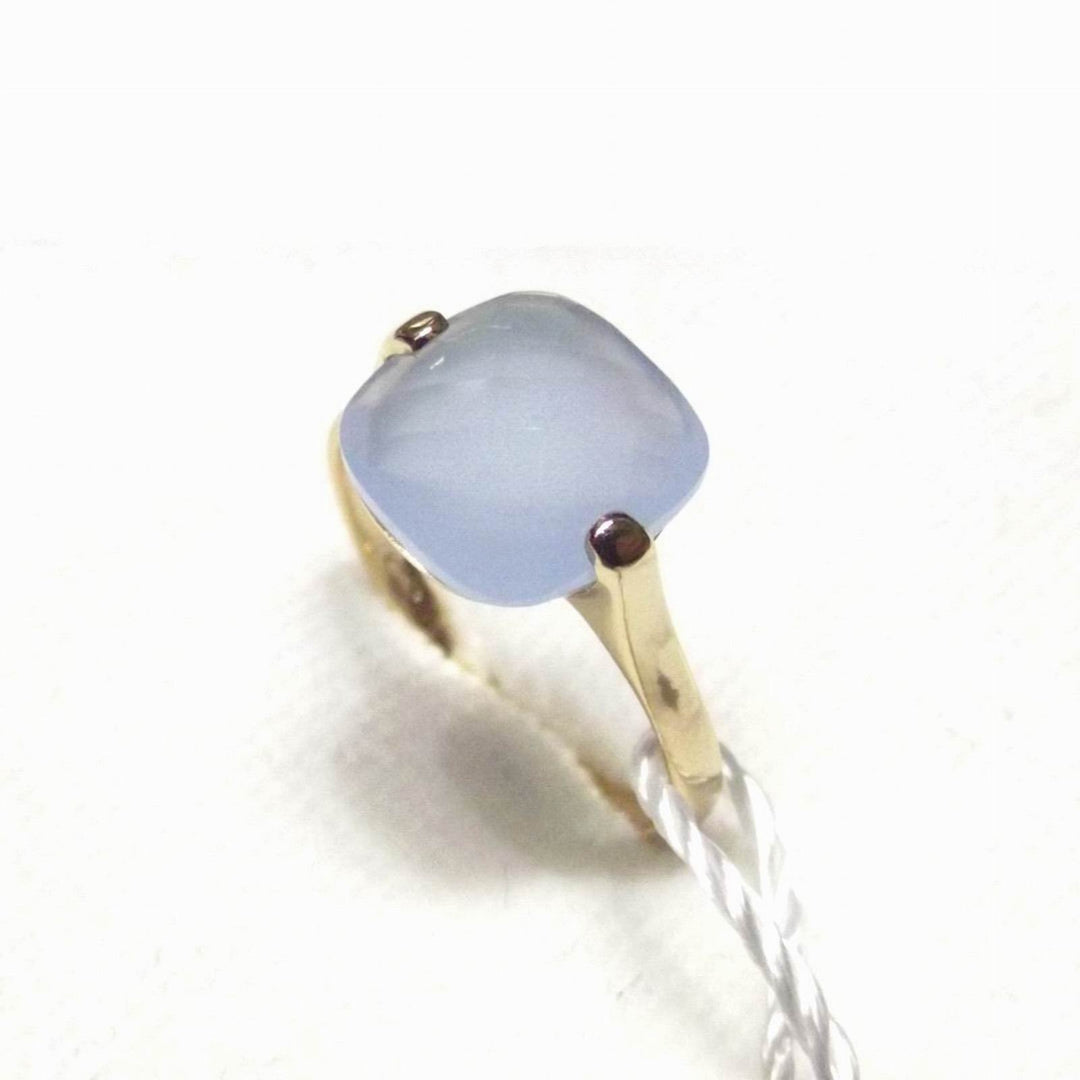 Anello tipo nudo oro 9kt quarzo idrotermale color Calcedonio 11 - Gioielleria Capodagli