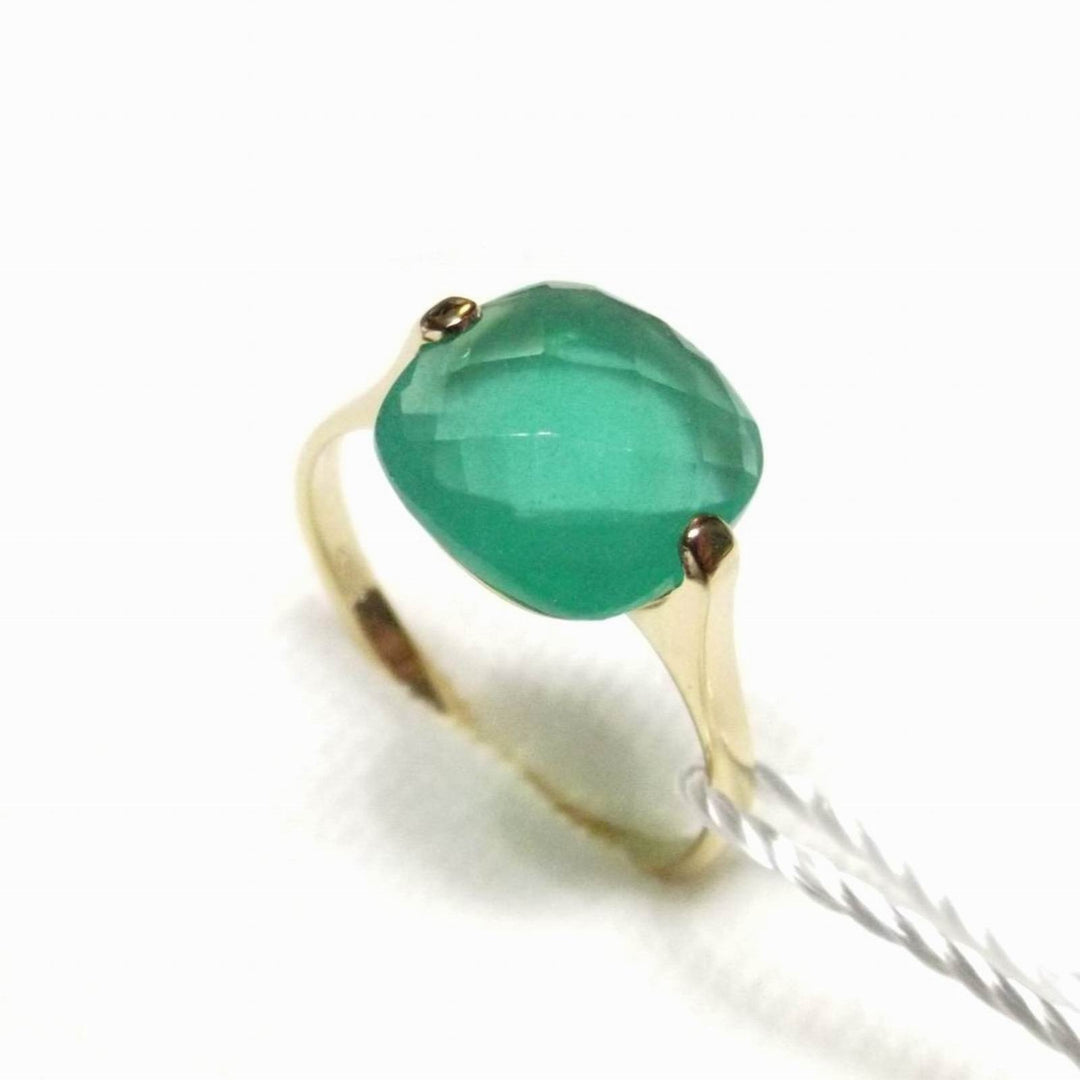 Anello tipo nudo oro 9kt quarzo idrotermale color Giada 03 - Gioielleria Capodagli