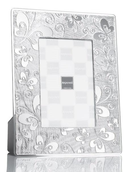 Argenesi cornice in vetro Butterfly INT.13X18cm EST.23X28cm argento 0.013553 - Capodagli 1937