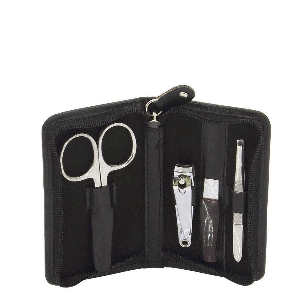 Astuccio set manicure Friedrich Lederwaren piccolo Black 72002-2 - Capodagli 1937