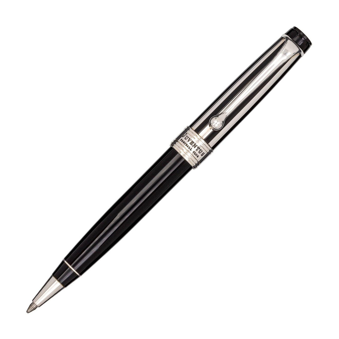 Aurora penna a sfera La Vecchia Signora Juventus Edizione Limitata cappuccio argento massiccio corpo resina nera 998-JN - Gioielleria Capodagli
