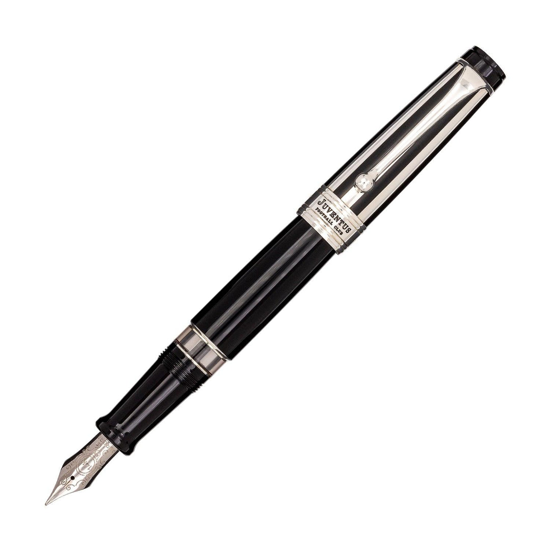 Aurora stilografica La Vecchia Signora Juventus Edizione Limitata cappuccio argento massiccio corpo resina nera 997-JN - Gioielleria Capodagli