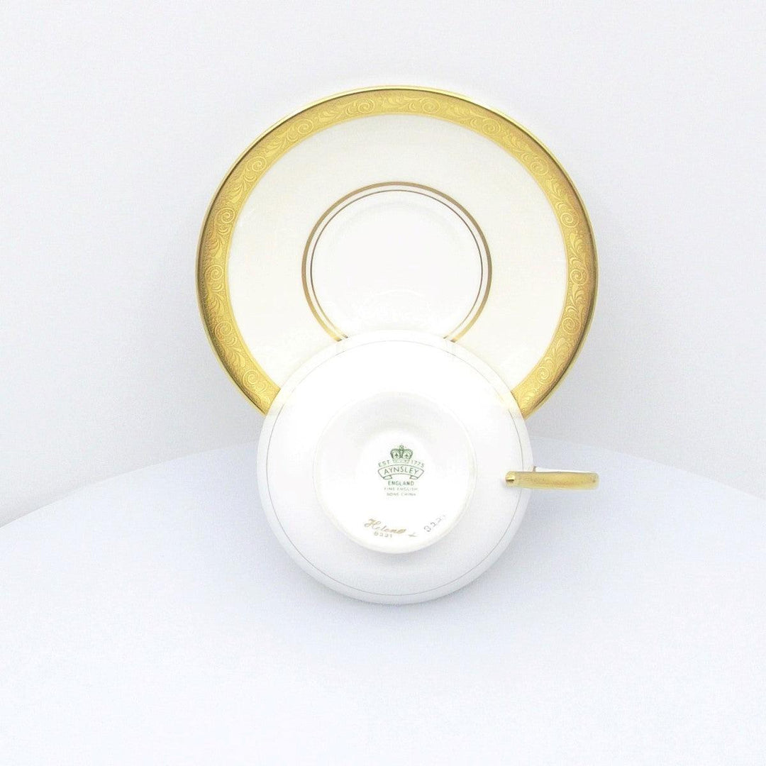 Aynsley England 1 tazza da tè decoro oro zecchino porcellana fine english bone china A-0059 - Gioielleria Capodagli