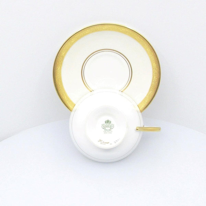 Aynsley England 1 tazza da tè decoro oro zecchino porcellana fine english bone china A-0059 - Gioielleria Capodagli