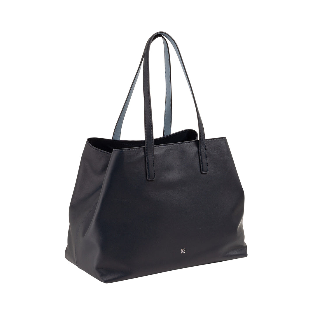 DuDu Stor læder Kvinders taske, blød shopperpose, skuldertaske med to håndtag, hånd -af -håndbag -modepose