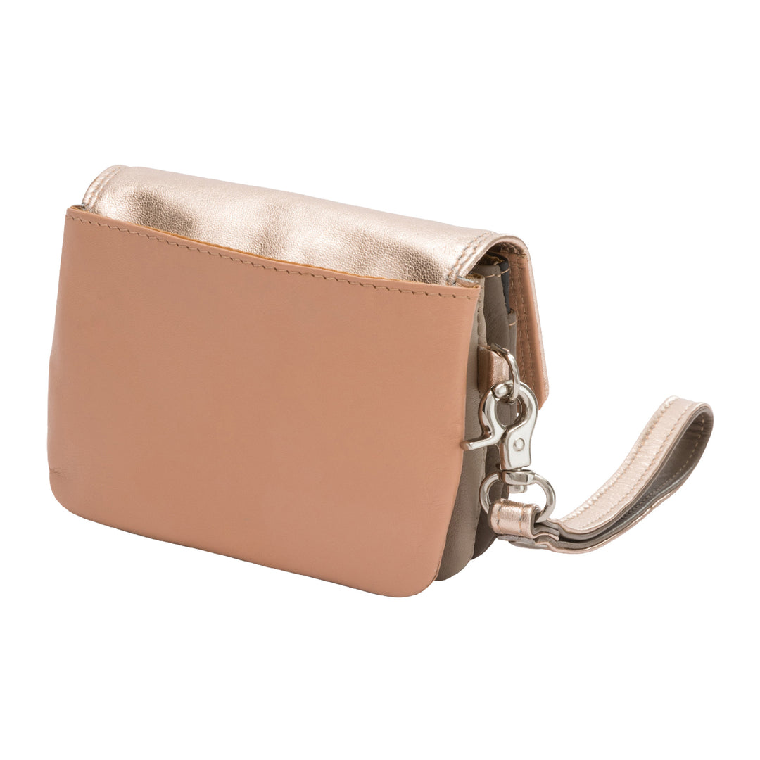 DuDu Borsellino kvinde lille lyserød læder tegnebog mini håndtaske med håndled pap