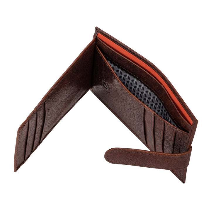 Nuvola læderpose -kreditkort til mænd i Pocket Leather Leather Cards Holder med knap