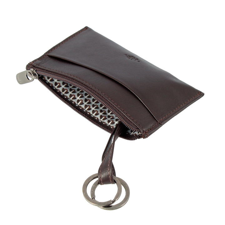 Nuvola lædernøgle og portamonete i Vera Nappa læderpakke med lynlås og 2 ringe til nøglerne