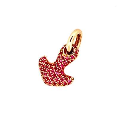 Capodagli charm ciondolo Ancora oro rosa 18kt zaffiri rosa 0060GI - Capodagli 1937