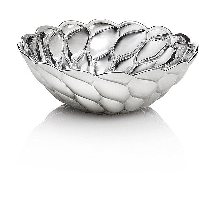 Ottaviani centerpiece bowl Magnolia 17cm H.6.5cm silvered glass 800380