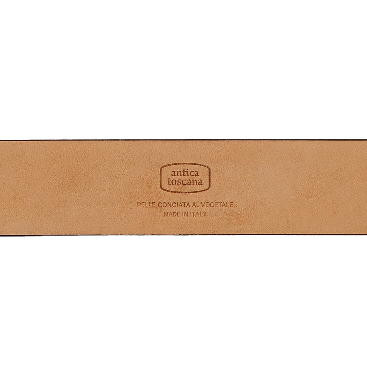 Ancient Toscana Man Belt lavet i Italien i ægte læder H 3,4 cm kortsle med Ardiglione Buckle