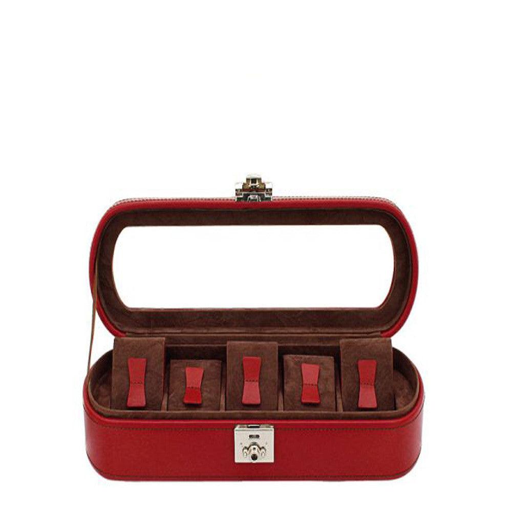 Cofanetto porta orologi Friedrich23 Cordoba 5 posti Rosso 26393-4 - Capodagli 1937