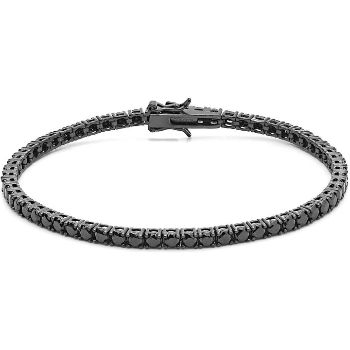 Comete bracciale Tennis argento 925 finitura PVD nero zirconi neri UBR 992 M19 - Capodagli 1937