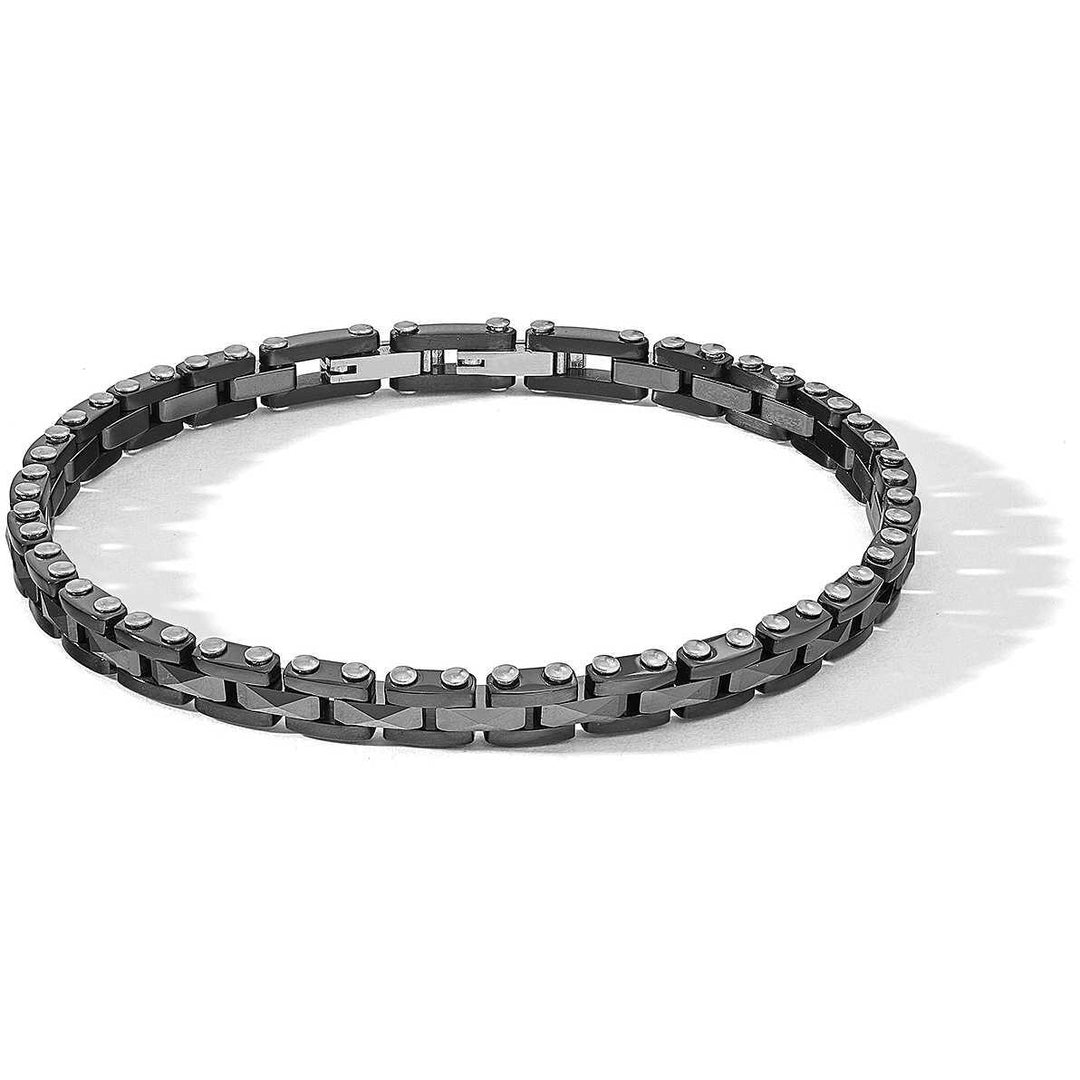 Comete bracciale Tyres acciaio ceramica cubic zirconia UBR 1084 - Capodagli 1937