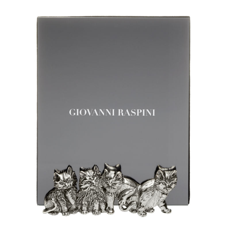 Giovanni Raspini Gatti Glass 16x20cm Bronze White B0364
