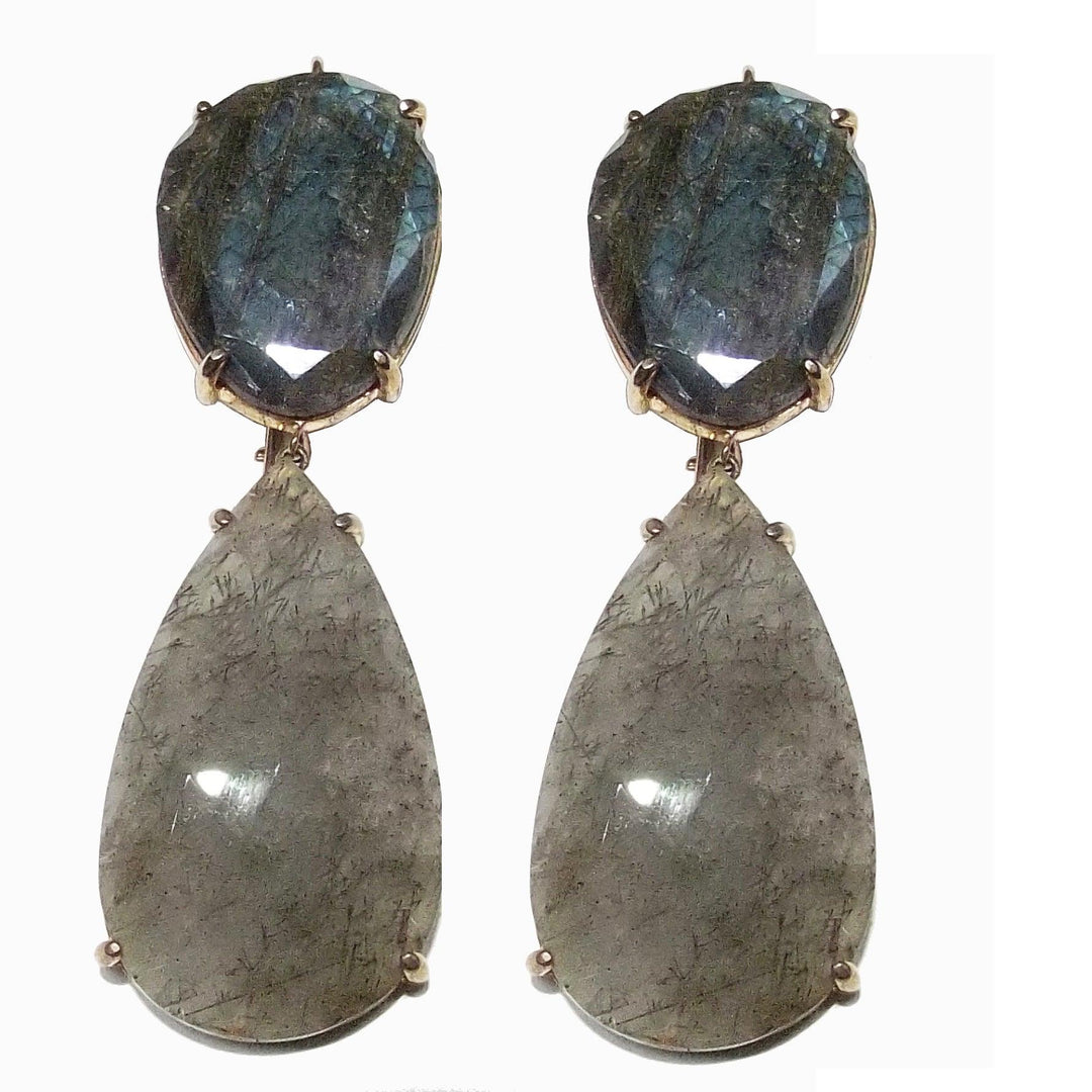 Crisor orecchini pendenti argento 925 finitura PVD oro rosa labradonite OR 3888RLQR - Capodagli 1937