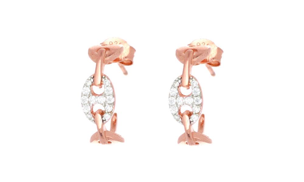 Cuori Milano orecchini a cerchio Piratino Montenapoleone Collection argento 925 finitura PVD oro rosa 24917162 - Capodagli 1937