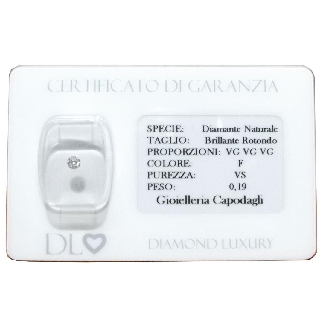DI LEO DIAMANTE IN BLISTER TAGLIO BRILLANTE 0,19 CARATI COLORE F PUREZZA VS - Gioielleria Capodagli